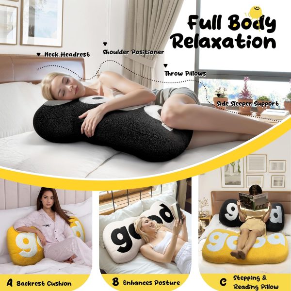 Plush Reading Pillow for Bed, Sofa & Dorm with Back Support - Image 2
