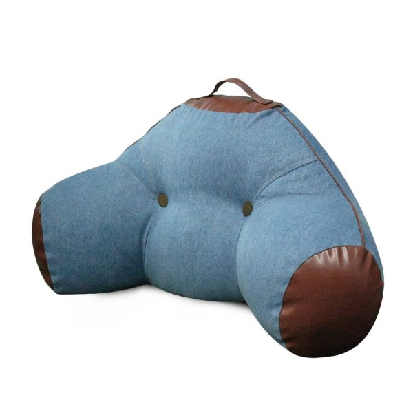 Denim Reading Pillow with Arms for Adult - Back Lumbar Support - Image 9