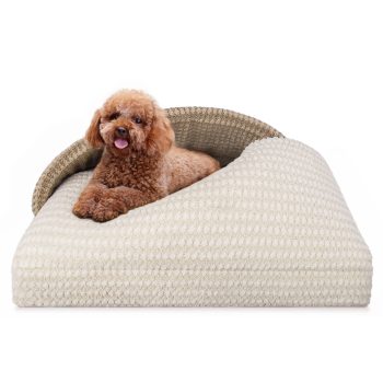 Small Dog & Cat Cave Bed with Hooded Cover, Anti-Slip