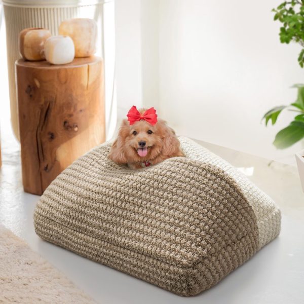 Small Dog & Cat Cave Bed with Hooded Cover, Anti-Slip - Image 2