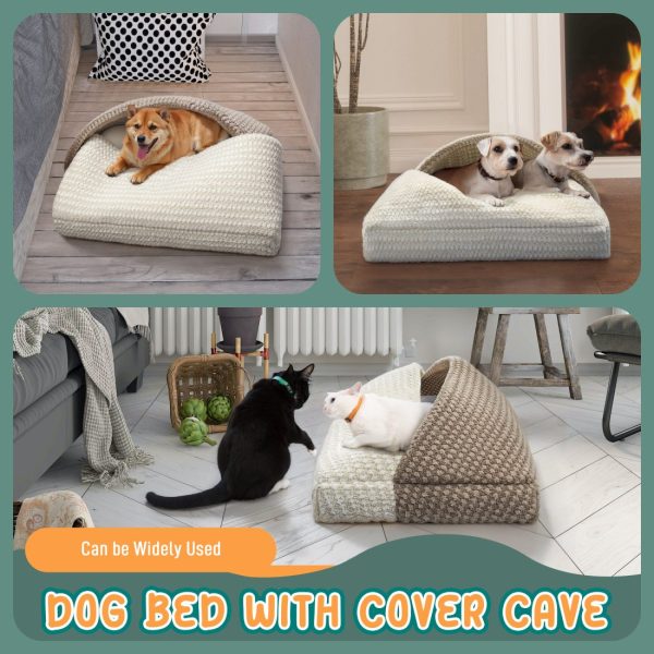Small Dog & Cat Cave Bed with Hooded Cover, Anti-Slip - Image 8
