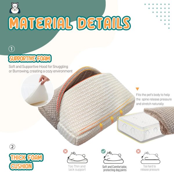 Small Dog & Cat Cave Bed with Hooded Cover, Anti-Slip - Image 9
