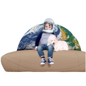 Space Themed Backrest Cushion for Kids - Twin Headboard Pillow (Earth)