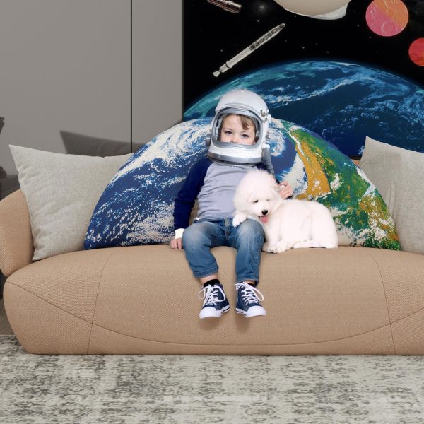 Space Themed Backrest Cushion for Kids - Twin Headboard Pillow (Earth) - Image 3