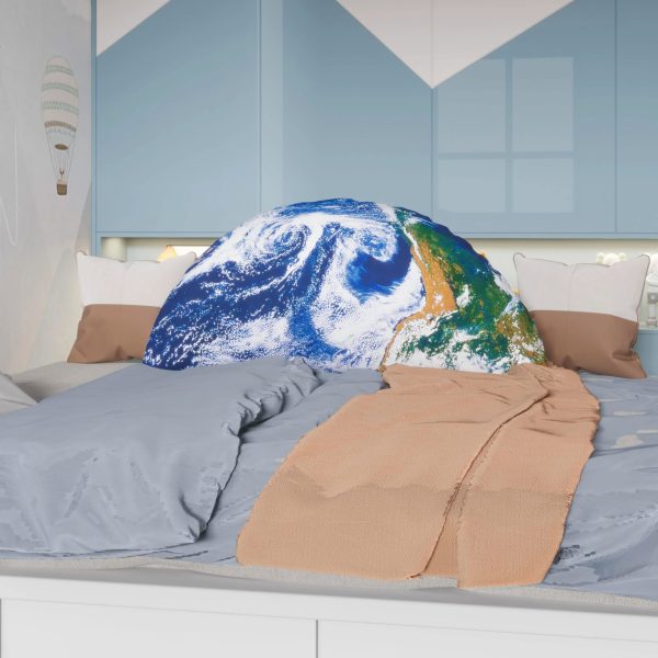 Space Themed Backrest Cushion for Kids - Twin Headboard Pillow (Earth) - Image 5