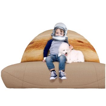 Space Themed Backrest Cushion for Kids - Twin Headboard Pillow (Jupiter)