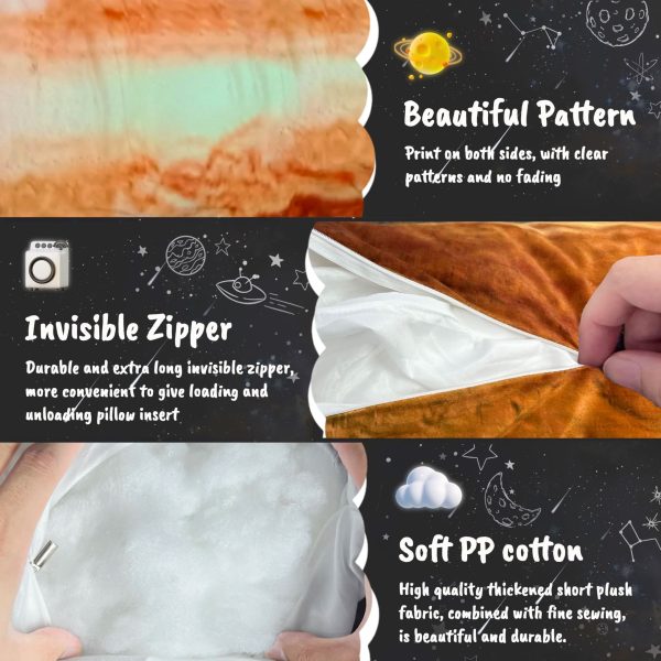 Space Themed Backrest Cushion for Kids - Twin Headboard Pillow (Jupiter) - Image 4