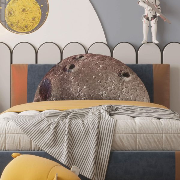 Space Themed Backrest Cushion for Kids - Twin Headboard Pillow (Moon) - Image 2
