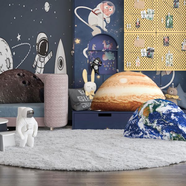Space Themed Backrest Cushion for Kids - Twin Headboard Pillow (Moon) - Image 4