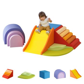 Toddler Foam Climbing Tower & Slide, 5 Pieces, Non-Slip