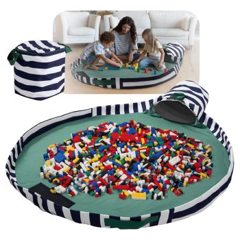 Large Toy Storage Bin & Play Mat for Kids, Doll Organizer