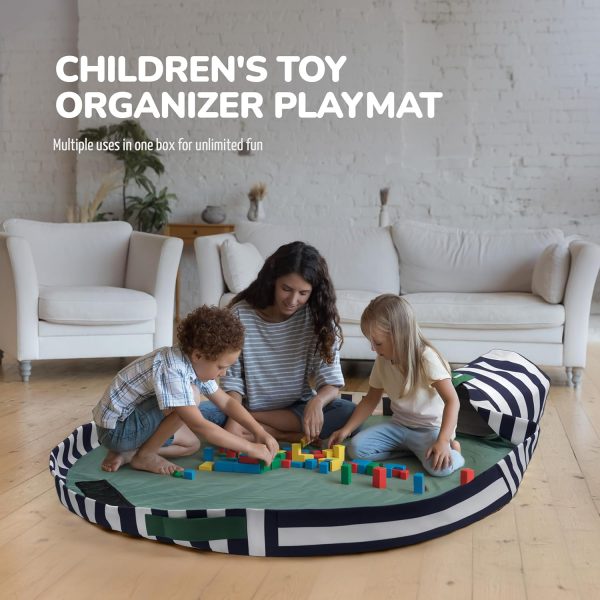 Large Toy Storage Bin & Play Mat for Kids, Doll Organizer - Image 2