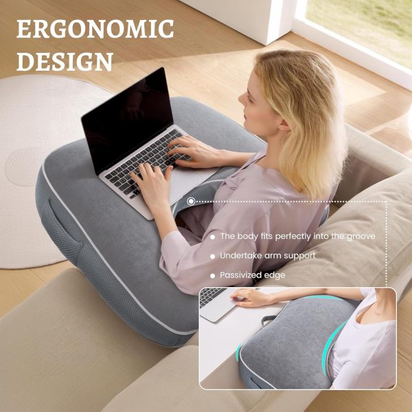 Ergonomic U-Shaped Gaming & Reading Support Pillow with Armrests - Image 2
