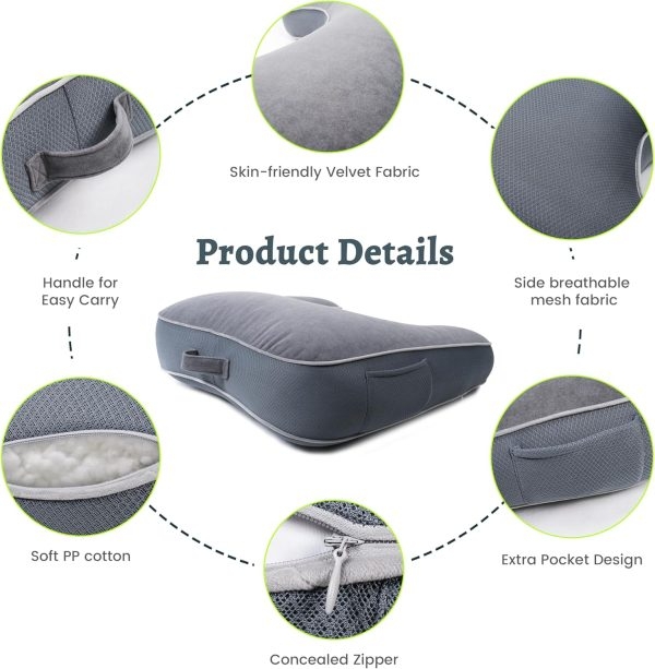 Ergonomic U-Shaped Gaming & Reading Support Pillow with Armrests - Image 7