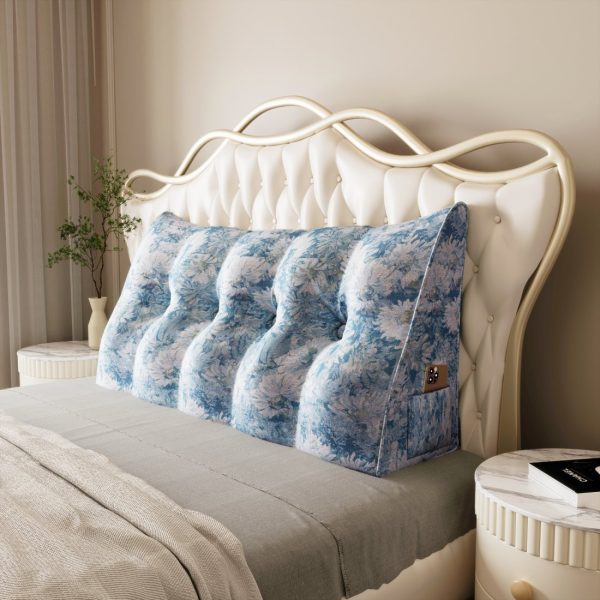 Triangular Headboard Pillow for Sleeping with Side Pocket - Image 2