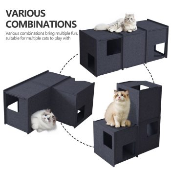 felt cat cave condo tunnel bed 3562