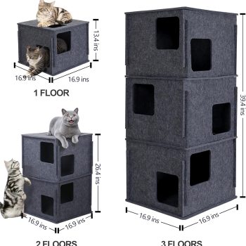 felt cat cave condo tunnel bed 3564