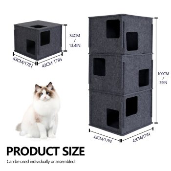 felt cat cave condo tunnel bed 3565