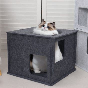 felt cat cave condo tunnel bed 3566