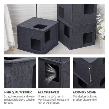 felt cat cave condo tunnel bed 3569