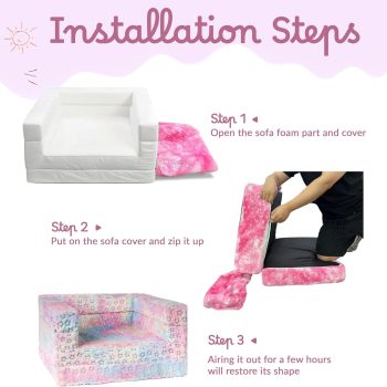 kids sofa bed fold out couch lounger 08