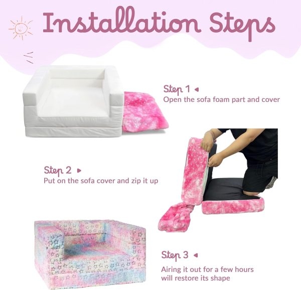 Kids Convertible Sofa Bed - Fold Out Couch & Lounger for Toddlers - Image 8