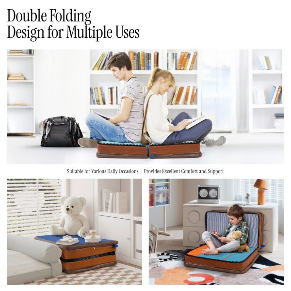 Foldable Book Shaped Floor Pillow Cushion, Unique Fun Gift - Image 3