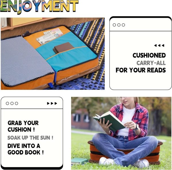 Foldable Book Shaped Floor Pillow Cushion, Unique Fun Gift - Image 5