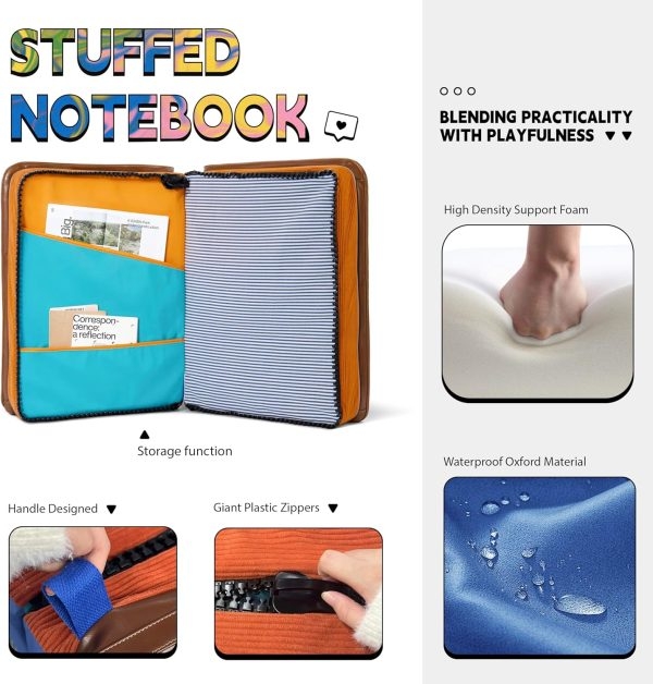 Foldable Book Shaped Floor Pillow Cushion, Unique Fun Gift - Image 6