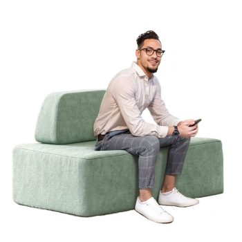 Curved Sectional Sofa with Pillows for Living Room