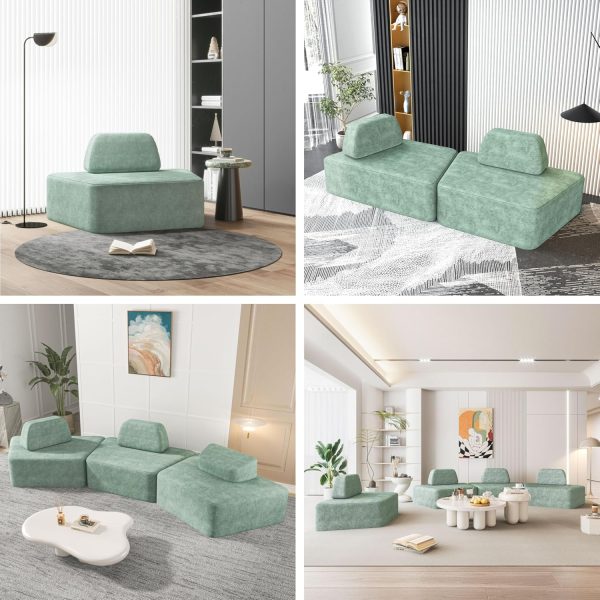 Curved Sectional Sofa with Pillows for Living Room - Image 5