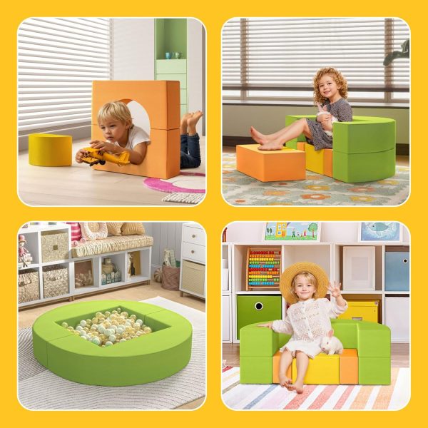 Modular Kids Play Couch - Creative Foam Building Fort - Image 4