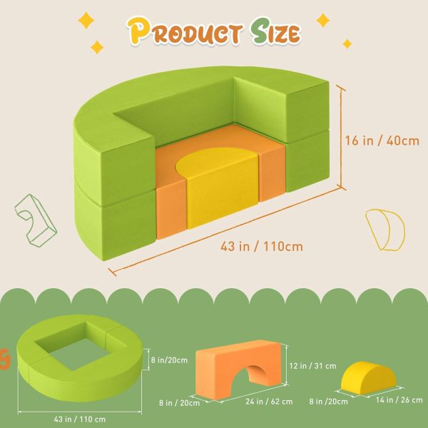 Modular Kids Play Couch - Creative Foam Building Fort - Image 5