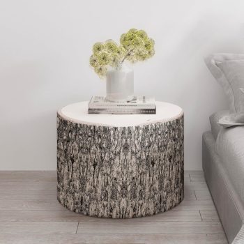 wood log ottoman pouf cushion 03