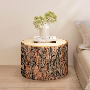 wood log ottoman pouf cushion 04