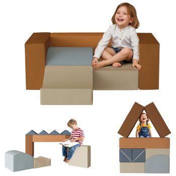 Indoor Kids Playroom Furniture, 7Pcs Modular Foam Sofa
