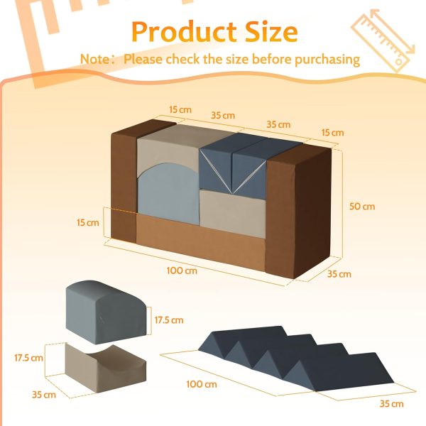 Indoor Kids Playroom Furniture, 7Pcs Modular Foam Sofa - Image 2