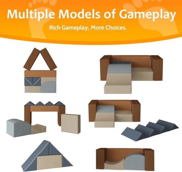 Indoor Kids Playroom Furniture, 7Pcs Modular Foam Sofa - Image 3